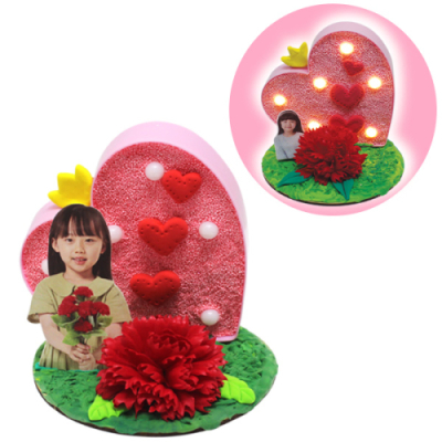 [이지피아] 카네이션 하트 무드등 (건전지 포함)