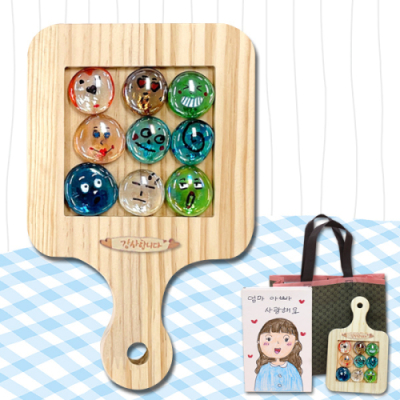 [이지피아] 유리구슬 원목 냄비 받침