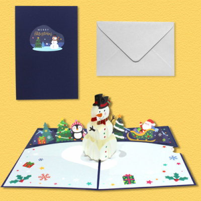 [이지피아] 눈사람 3D 입체 팝업 카드