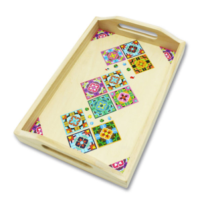 [이지피아] 원목 트레이 전통 스티커