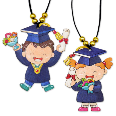 [안녕미술아] 졸업 어린이 색칠목걸이(4인용)