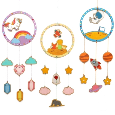 [민화샵] 밤과꿈 컬러링 모빌 만들기 (6종 택1)