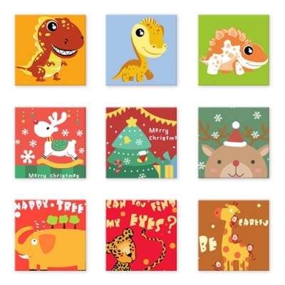 [민화샵] 어린이 그림그리기 유화액자 20X20 (21종 택1)