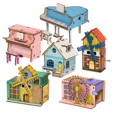 [민화샵] 움직이는 컬러링 우드 오르골 만들기 (6종 택1)