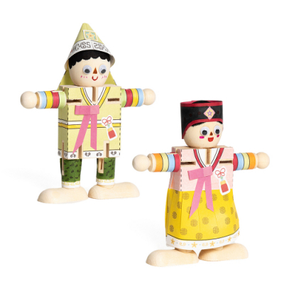 [민화샵] 우리나라 한복 나무인형 만들기 (2종 택1)