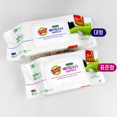 [3M] 베이킹소다 물걸레청소포 25+5매 무료증정 (표준형/대형)