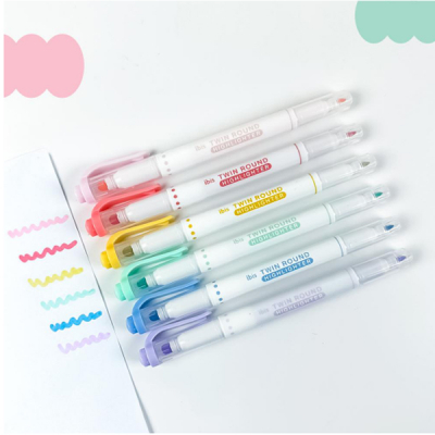 [아이비스] 트윈라운드 형광펜 80호 (6색 세트)