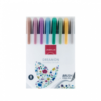 [라인플러스] 드림온 메탈릭 브러쉬 펜 8색 세트