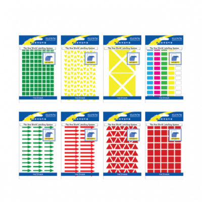 [플로엠]칼라분류용 모양스티커 세모/네모/화살표(40종 택1)