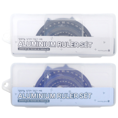 [모닝글로리] 알루미늄 삼각자각도기세트 (색상선택)