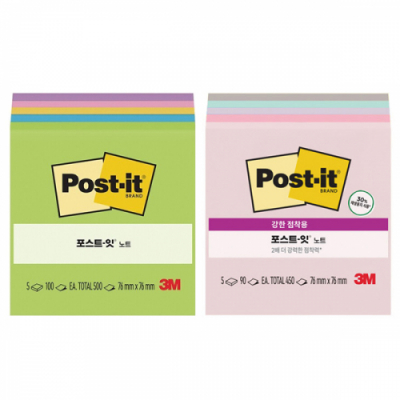 [3M] 포스트잇 컬렉션팩 654 (76mm*76mm)(2색 택1)