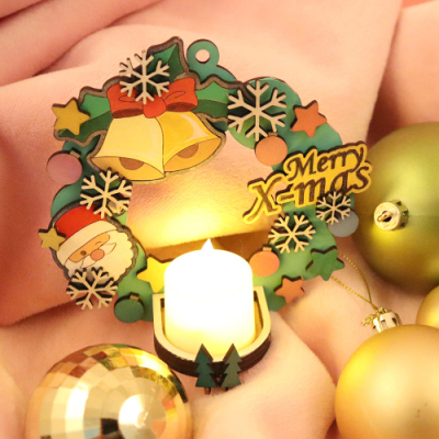 [아이디몬] 우드DIY 크리스마스 종리스(LED촛불포함)