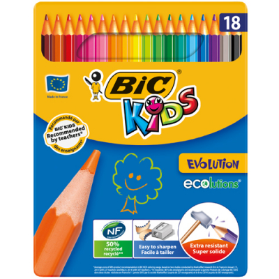 [BIC] 에볼루션 메탈 색연필 18색