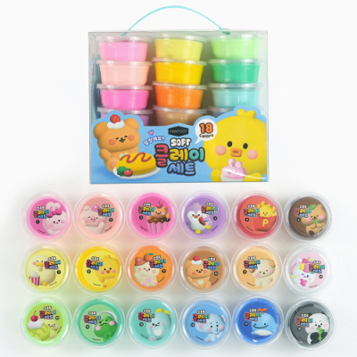 [핑크풋]쪼꼬미친구들 소프트 클레이세트 (18색)