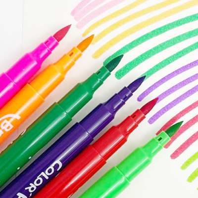 [재미나]수성 칼라붓펜 12색