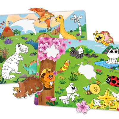 [하하당] 컬러링 퍼즐 (활동지 포함, 봄,공룡 중 택1)