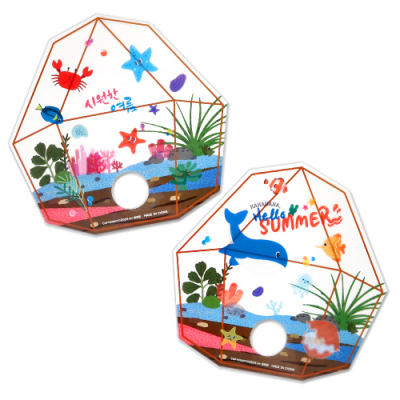 [하하당] 테라리움 투명 부채