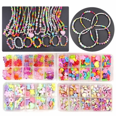[빨간오리] 블링블링 파스텔  바다 구슬 비즈 공예 재료 종합세트 ( 5종택1 목걸이 팔찌 머리띠 만들기 DIY)