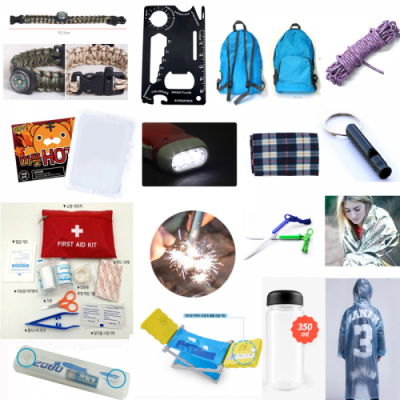 [빨간오리] 재난구조 재난 대비용 생존가방 생존배낭  생존키트18종세트