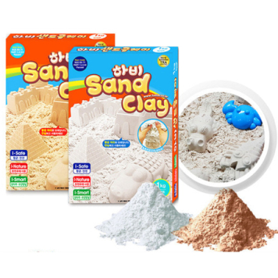 [빨간오리] 실내 안전한 고운 모래 모래놀이 샌드클레이 1kg/어린이 유치원
