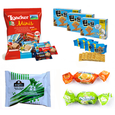 [다나스쿨]대만 켄지 파크래커 + 틴인틴 비스켓 + 로이커 웨하스 1개+담라캔디 2개
