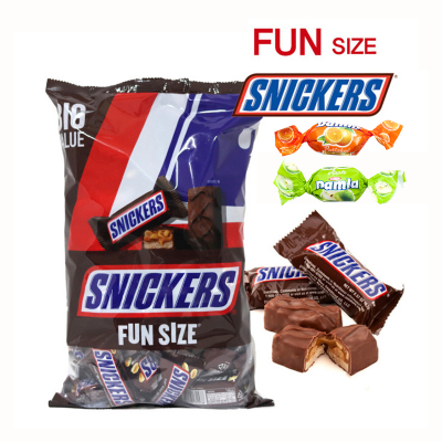 [다나스쿨] SNICKERS 스니커즈 펀사이즈 초콜릿 미니초코바 + 담라 캔디 2개