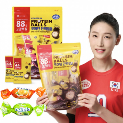 [다나스쿨]종근당 코어틴 무설탕 단백질볼 + 담라 캔디 2개