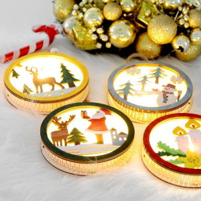 [다나스쿨] 우드 크리스마스 원형  무드등 만들기 (4종 택1)