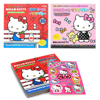 [산리오] 헬로키티 뜯어쓰는 색종이 양면 단면 170매 + 캐릭터 스티커