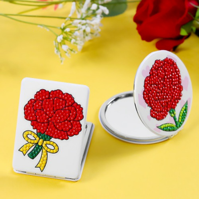 [다나스쿨] 카네이션 보석십자수 손거울 만들기 (사각, 원형 손거울 중 택 1)