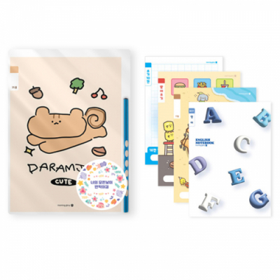 [모닝글로리] 초등 1-6학년 전학년 전과목 노트 중 1권 + 교정연필  문구세트 (선물포장 옵션)