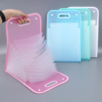 [다나스쿨]반투명 13칸 손잡이 A4 핸디 아코디언 파일케이스