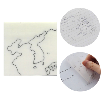 [다나스쿨]우리나라지도 대한민국 지도 역사공부 투명 점착메모지
