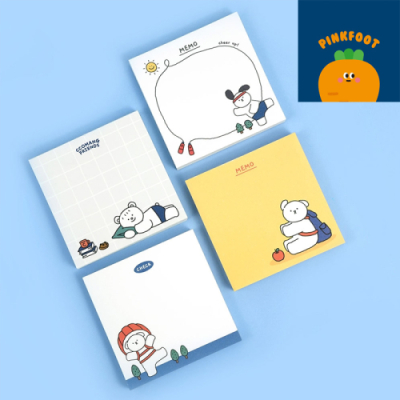 [핑크풋] 뜯어쓰는 예쁜 캐릭터 꼬망 사각 떡메모지 메모패드