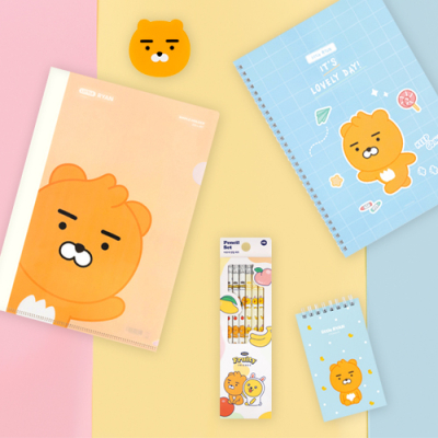 [카카오프렌즈] 재밌는 학교생활 선물 세트 (L홀더, 노트, 수첩, 연필, 지우개 세트)