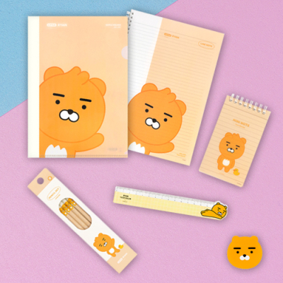 [카카오프렌즈] 1등 인기 문구 세트 (L홀더, 노트, 수첩, 지우개, 15cm 자, 연필 세트)