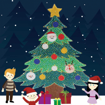 [다나스쿨] 크리스마스 보석십자수 LED램프 트리 만들기