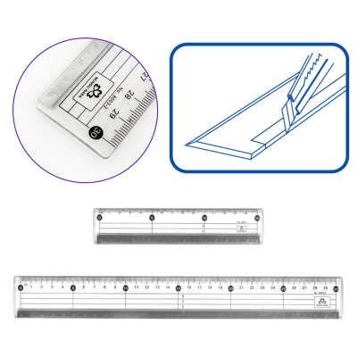 [다나스쿨] 특허제품 15cm / 30cm 스테인레스 컷팅 방안자