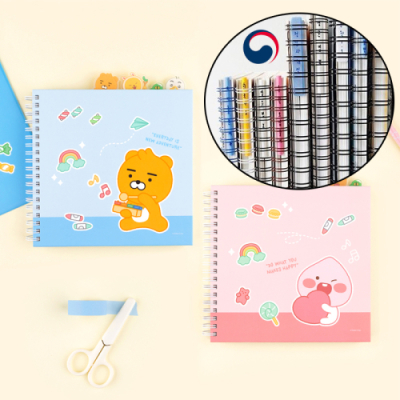 [카카오프렌즈] 특허제품 이름표 인덱스 트윈링 홀더 + 카카오 러블리 PP 인덱스 스프링 노트