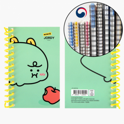 [카카오프렌즈] 특허제품 이름표 인덱스 원링 홀더 + 카카오 죠르디 미니 스프링 수첩