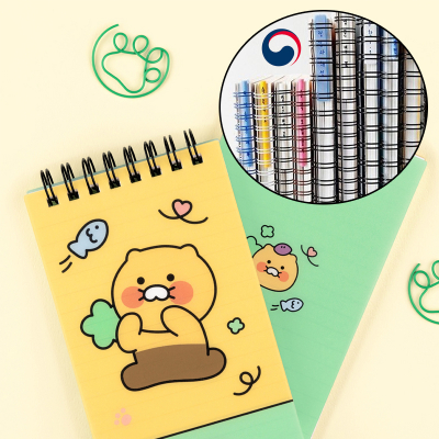 [카카오프렌즈] 특허제품 이름표 인덱스 원링 홀더 + 카카오 춘식이 PP커버 스프링 수첩