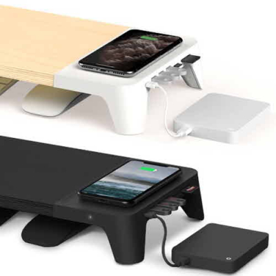 [파우트] 3in1 POUT EYES8 무선충전 15W 원목 USB 허브