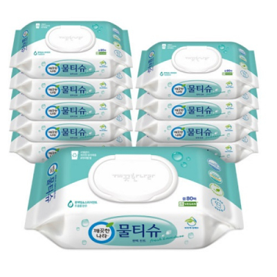[깨끗한나라] 편백민트 캡형 80매X10팩 FSC인증 물티슈