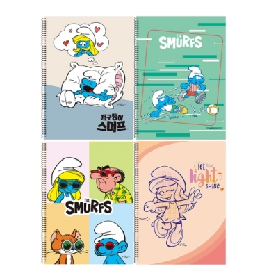 [베어나인] 스머프 8칸 쓰기 스프링노트