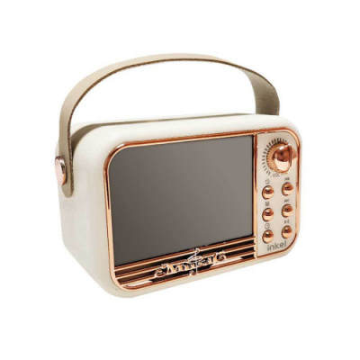 [INKEL] 레트로 무선 포터블 시계 블루투스스피커 IK-WS6 아이보리