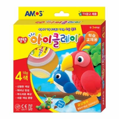 [아모스] 탱탱 아이클레이 (18g 4색 학습교재용)