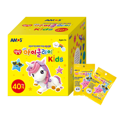 [아모스] 탱탱 아이클레이 10g 40개 세트 (개별포장, 총12색 구성)