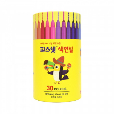 [아모스] 파스넷 색연필 30색 세트 (원통형 케이스)
