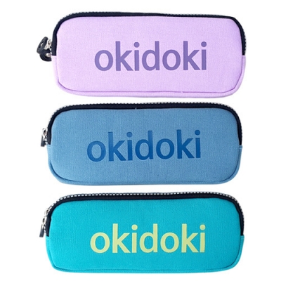 [오키도키] 캔버스 열공 더블포켓필통(색상랜덤)