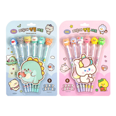 [오키도키] 쪼꼬미친구들 피규어 연필세트 6본(5개, 10개)